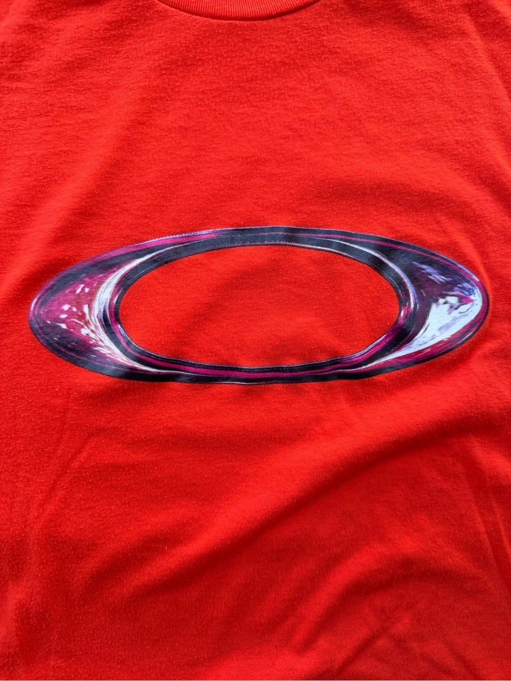 Oakley Bright Red Graphic Oval Logo Tee